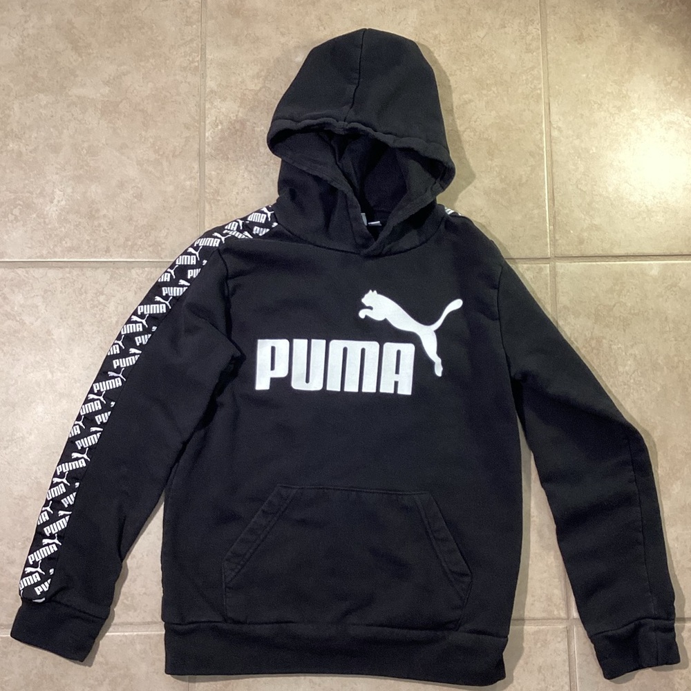 Puma Girls 14 Black Pullover Hoodie